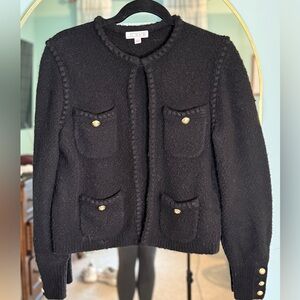 J. Crew Black Textured Four-Pocket Blazer Jacket